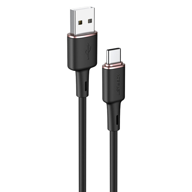 Acefast USB - USB-C laidas 1.2 m, 3A, juodas (C2-04 black)