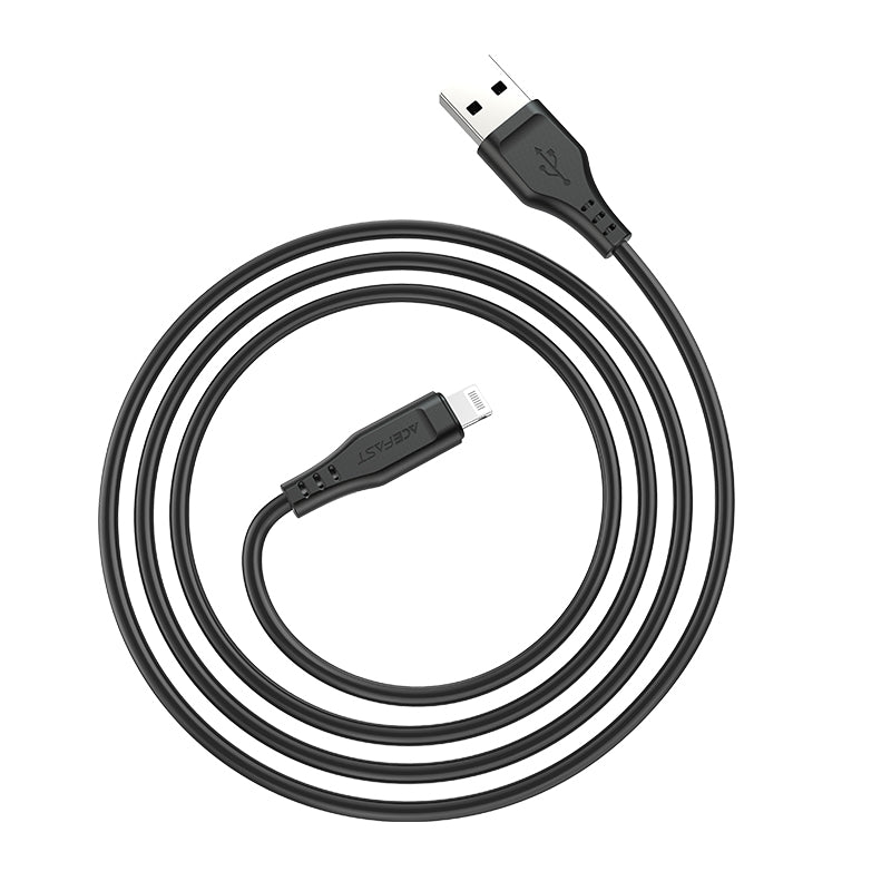 Acefast MFI USB - Lightning laidas 1.2 m, 2.4A, juodas (C3-02 black)