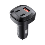 Acefast automobilinis įkroviklis 66W 2x USB Type-C / USB, PPS, Power Delivery, Quick Charge 4.0, AFC, FCP, SCP, juodas (B3 juodas)