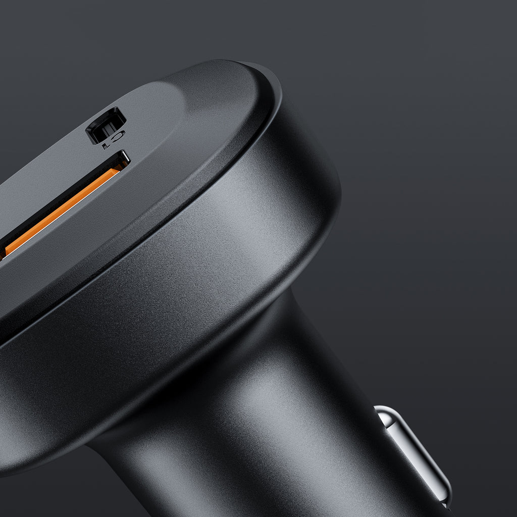 Acefast automobilinis įkroviklis 66W 2x USB Type-C / USB, PPS, Power Delivery, Quick Charge 4.0, AFC, FCP, SCP, juodas (B3 juodas)