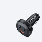 Acefast automobilinis įkroviklis 66W 2x USB Type-C / USB, PPS, Power Delivery, Quick Charge 4.0, AFC, FCP, SCP, juodas (B3 juodas)