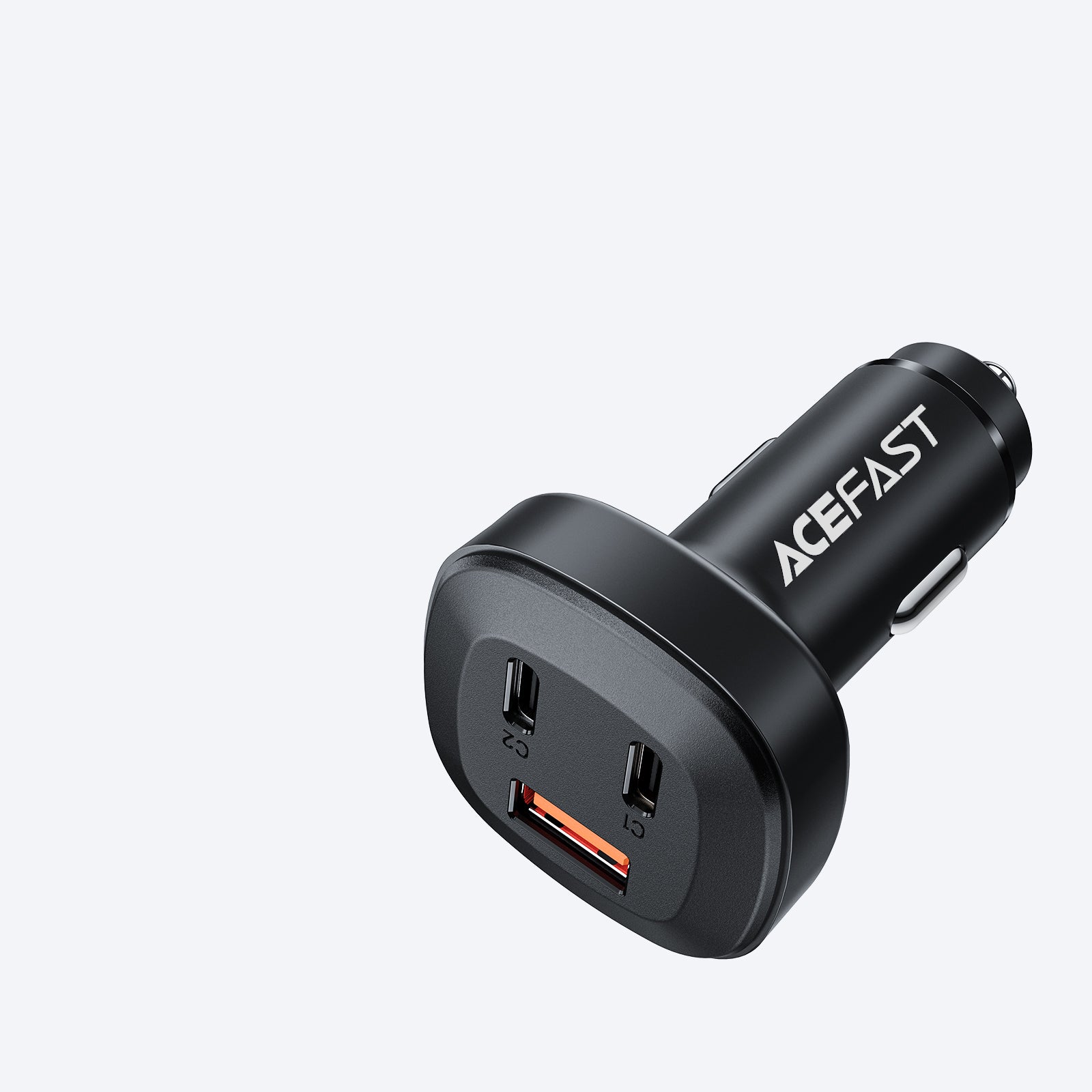 Acefast automobilinis įkroviklis 66W 2x USB Type-C / USB, PPS, Power Delivery, Quick Charge 4.0, AFC, FCP, SCP, juodas (B3 juodas)