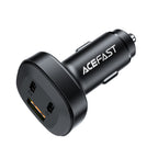 Acefast automobilinis įkroviklis 66W 2x USB Type-C / USB, PPS, Power Delivery, Quick Charge 4.0, AFC, FCP, SCP, juodas (B3 juodas)