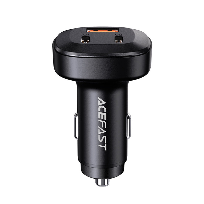 Acefast automobilinis įkroviklis 66W 2x USB Type-C / USB, PPS, Power Delivery, Quick Charge 4.0, AFC, FCP, SCP, juodas (B3 juodas)