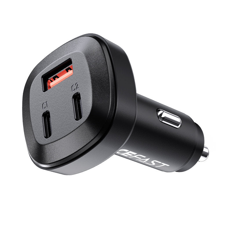 Acefast automobilinis įkroviklis 66W 2x USB Type-C / USB, PPS, Power Delivery, Quick Charge 4.0, AFC, FCP, SCP, juodas (B3 juodas)