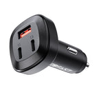 Acefast automobilinis įkroviklis 66W 2x USB Type-C / USB, PPS, Power Delivery, Quick Charge 4.0, AFC, FCP, SCP, juodas (B3 juodas)