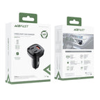 Acefast automobilinis įkroviklis 66W 2x USB Type-C / USB, PPS, Power Delivery, Quick Charge 4.0, AFC, FCP, SCP, juodas (B3 juodas)