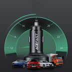 Acefast automobilinis įkroviklis 66W 2x USB Type-C / USB, PPS, Power Delivery, Quick Charge 4.0, AFC, FCP, SCP, juodas (B3 juodas)