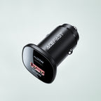 Acefast automobilinis įkroviklis 38W USB Type-C / USB, PPS, Power Delivery, Quick Charge 3.0, AFC, FCP, juodas (B1 juodas)