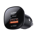 Acefast automobilinis įkroviklis 38W USB Type-C / USB, PPS, Power Delivery, Quick Charge 3.0, AFC, FCP, juodas (B1 juodas)