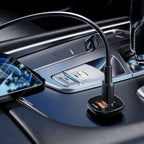 Acefast automobilinis įkroviklis 38W USB Type-C / USB, PPS, Power Delivery, Quick Charge 3.0, AFC, FCP, juodas (B1 juodas)