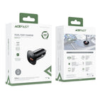 Acefast automobilinis įkroviklis 38W USB Type-C / USB, PPS, Power Delivery, Quick Charge 3.0, AFC, FCP, juodas (B1 juodas)