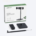 Acefast teleskopinis telefono ir planšetės laikiklis (135-230mm pločio) stalui, 360°, juodas (E4 black)