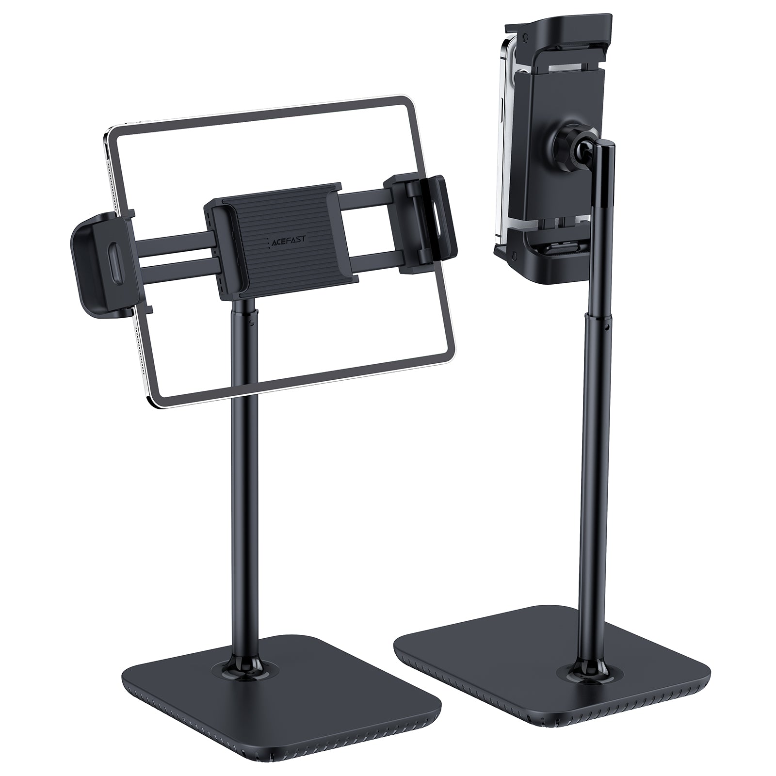 Acefast teleskopinis telefono ir planšetės laikiklis (135-230mm pločio) stalui, 360°, juodas (E4 black)
