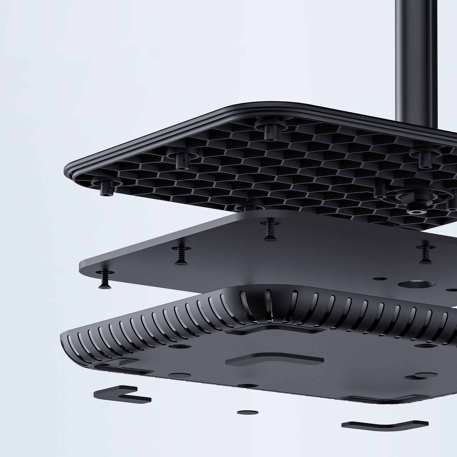 Acefast teleskopinis telefono ir planšetės laikiklis (135-230mm pločio) stalui, 360°, juodas (E4 black)
