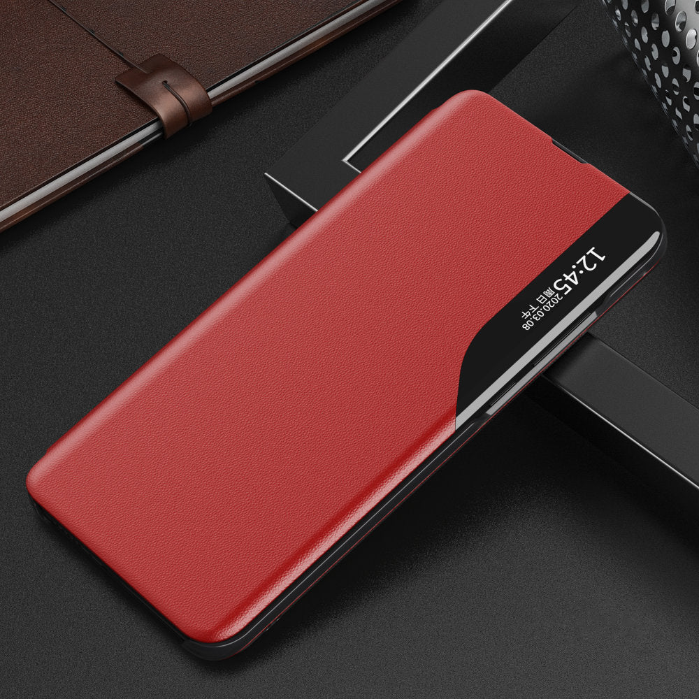 Eco Leather View dėklas Poco M4 Pro 5G – raudonas -- Xiaomi Poco M4 Pro
