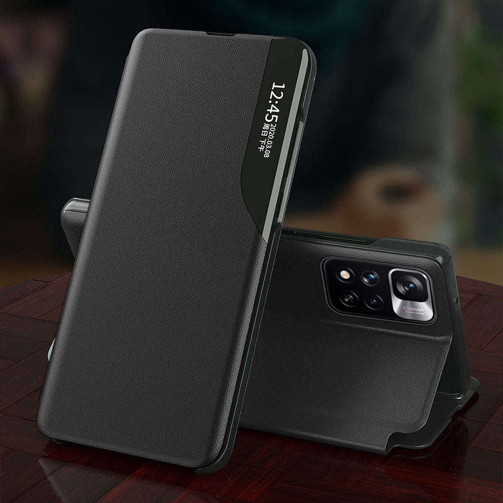 Eco Leather View dėklas Poco M4 Pro 5G – raudonas -- Xiaomi Poco M4 Pro