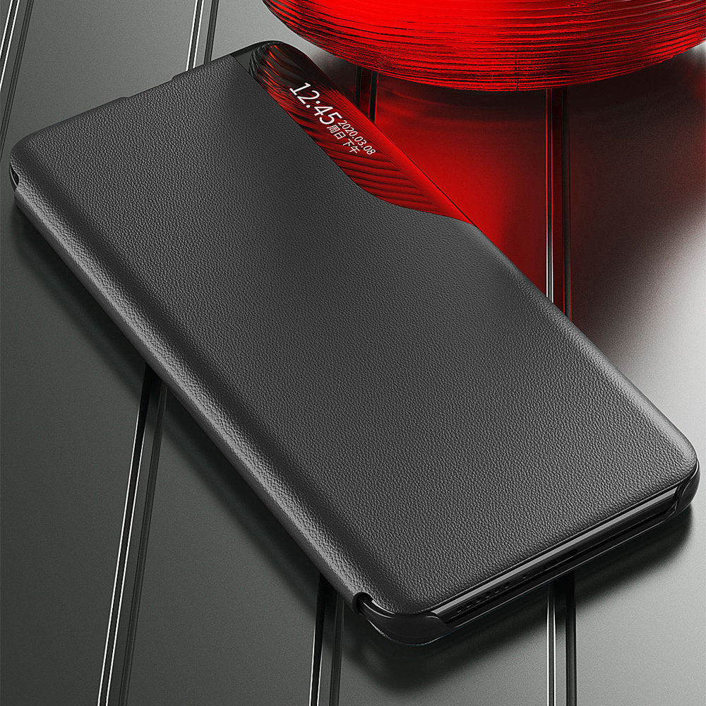 Eco Leather View dėklas Poco M4 Pro 5G – raudonas -- Xiaomi Poco M4 Pro