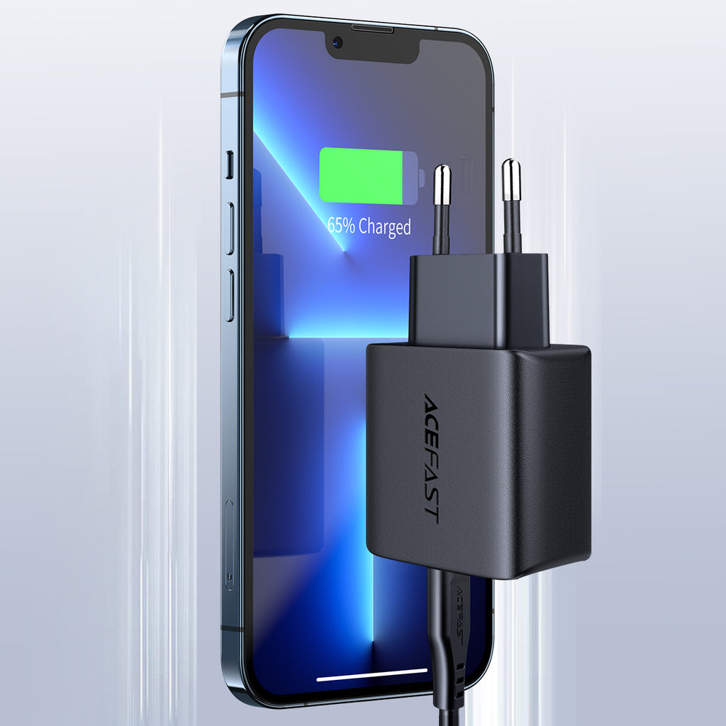Acefast greitas USB Type-C 20W Power Delivery įkroviklis, juodas (A1 EU juodas)