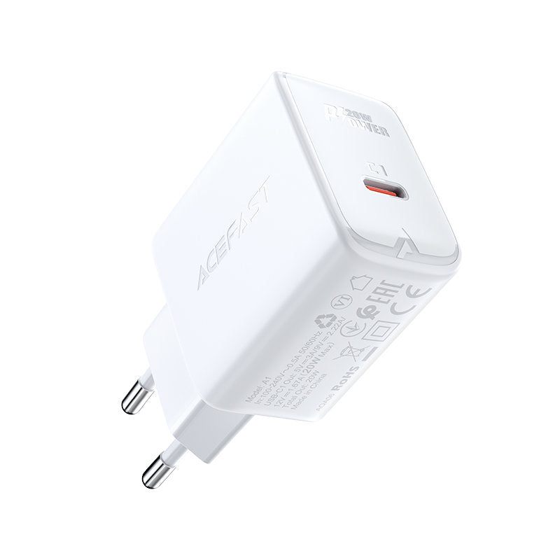 Acefast greitas USB Type-C 20W Power Delivery įkroviklis, baltas (A1 EU baltas)