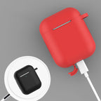 Silikoninis dėklas AirPods 1/2 su karabinu – mėlynas
