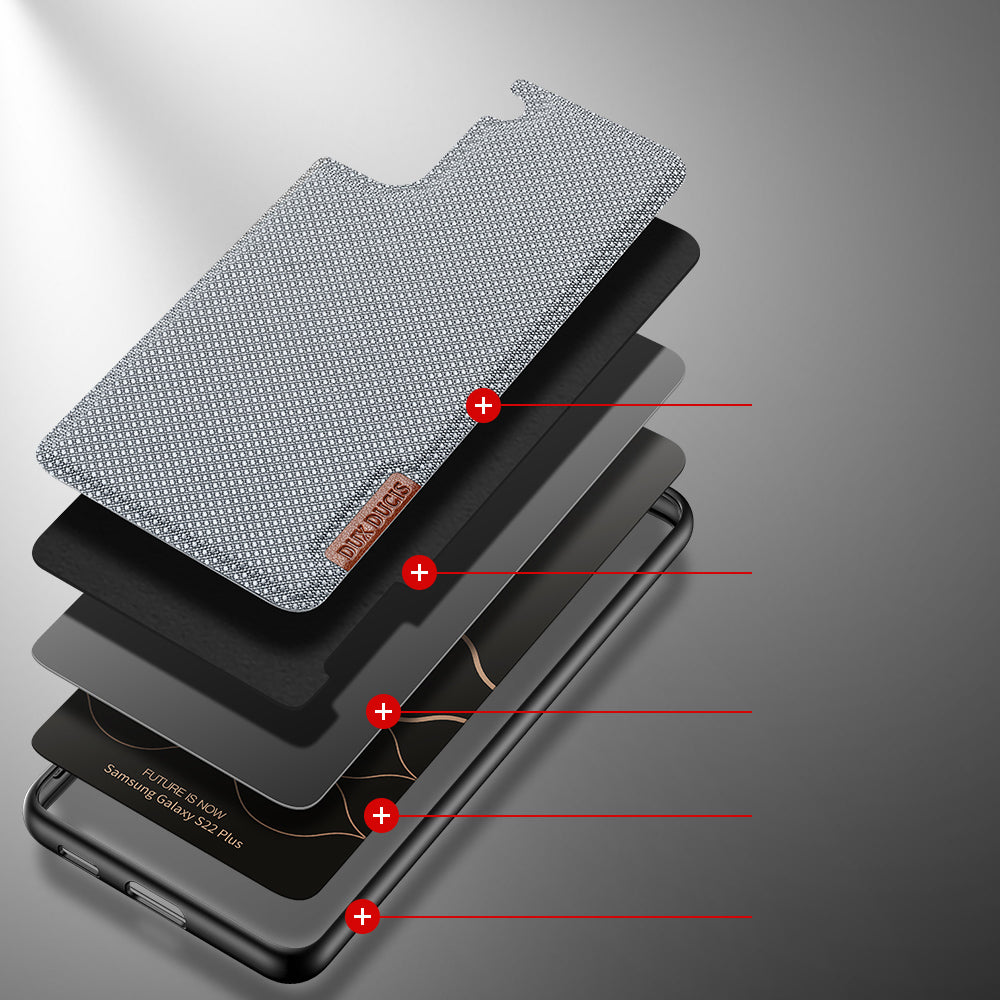 Dux Ducis Fino nyloninis dėklas Samsung Galaxy S22+ – mėlynas -- Samsung Galaxy S22+