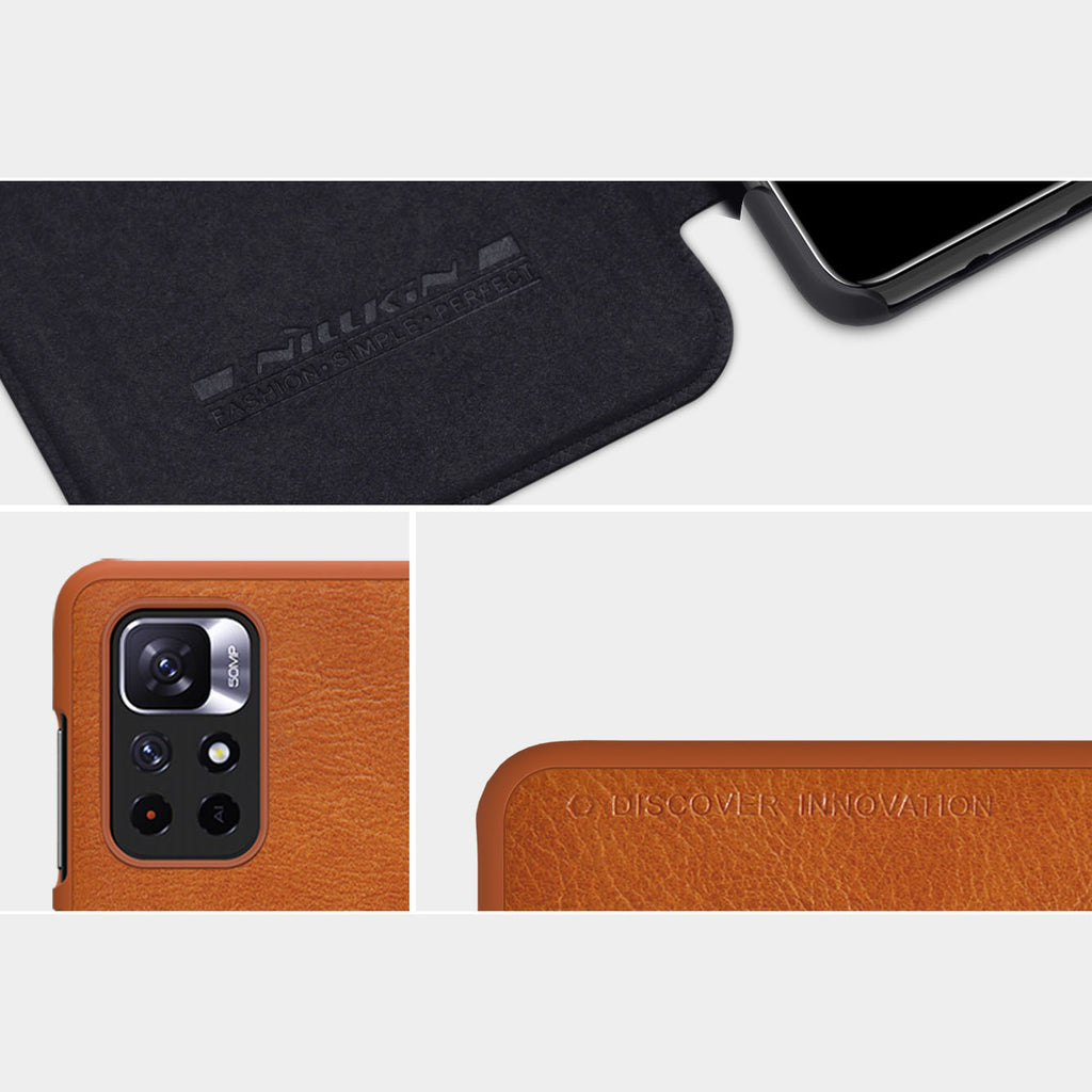 Nillkin Qin dėklas Redmi Note 11T/11S/Poco M4 Pro – juodas -- Xiaomi Poco M4 Pro