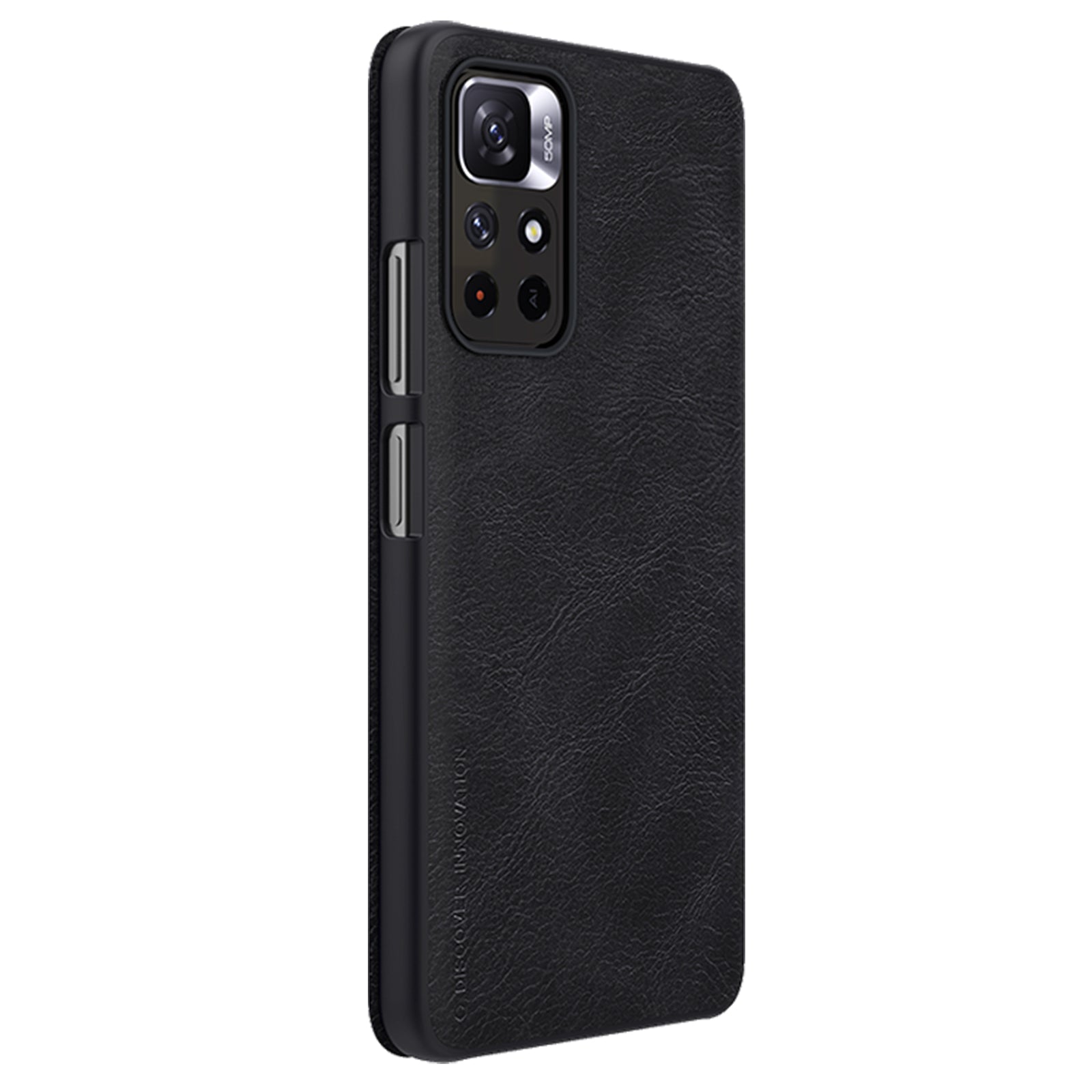 Nillkin Qin dėklas Redmi Note 11T/11S/Poco M4 Pro – juodas -- Xiaomi Poco M4 Pro