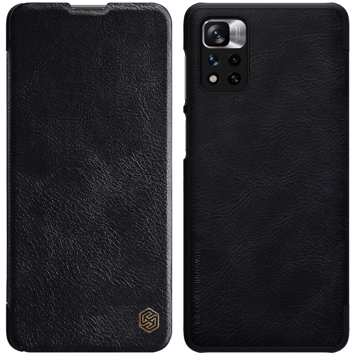 Nillkin Qin atverčiamas dėklas Redmi Note 11 Pro+ – juodas -- Xiaomi Mi 11i HyperCharge