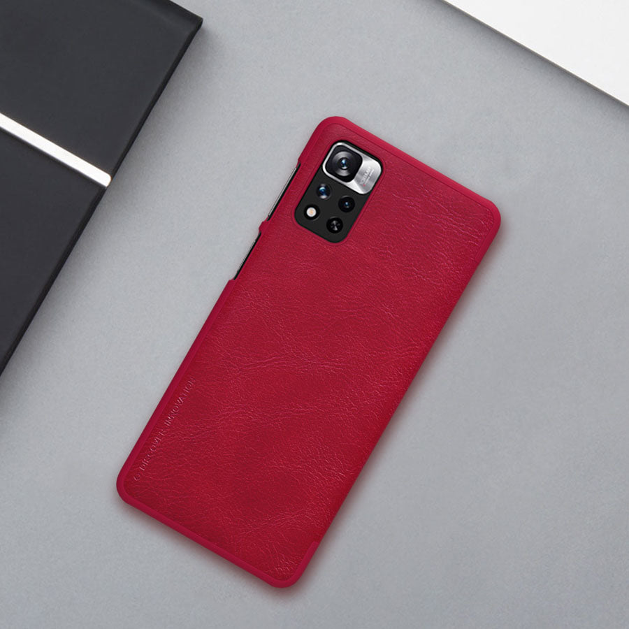 Nillkin Qin atverčiamas dėklas Redmi Note 11 Pro+ – juodas -- Xiaomi Mi 11i HyperCharge