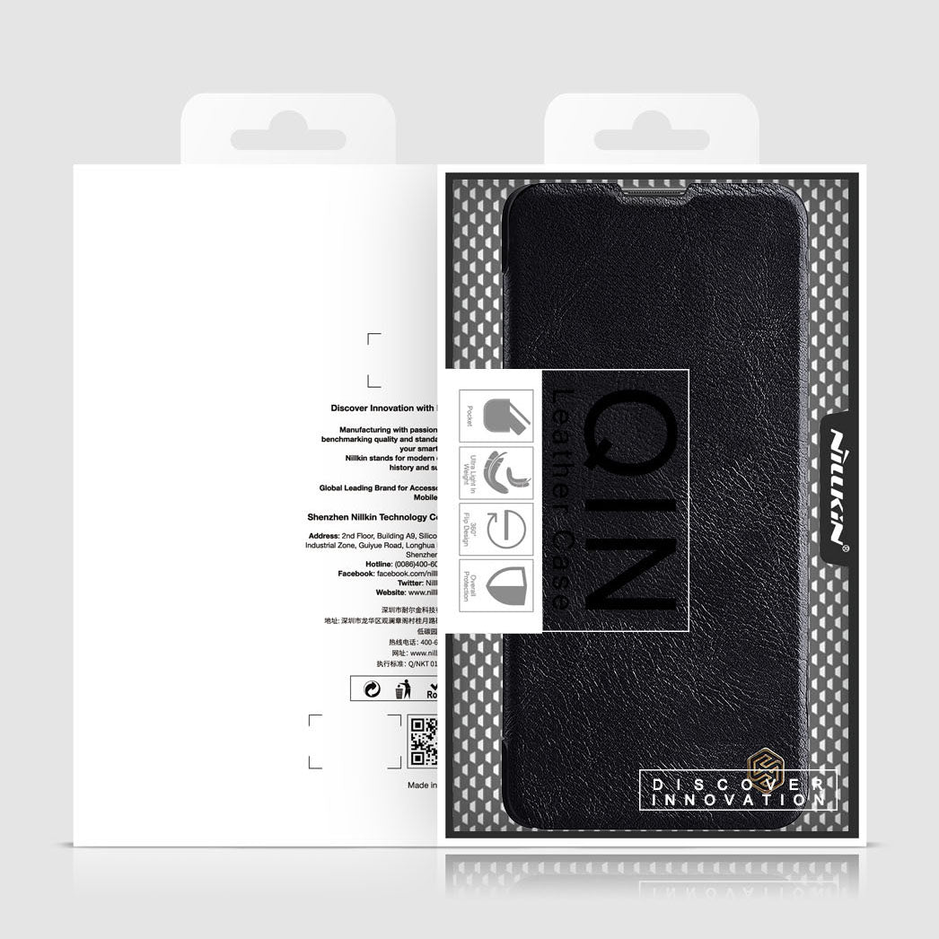 Nillkin Qin atverčiamas dėklas Redmi Note 11 Pro+ – juodas -- Xiaomi Mi 11i HyperCharge