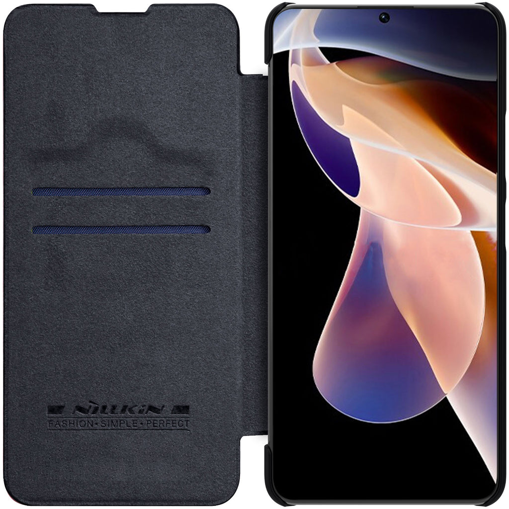 Nillkin Qin atverčiamas dėklas Redmi Note 11 Pro+ – juodas -- Xiaomi Mi 11i HyperCharge