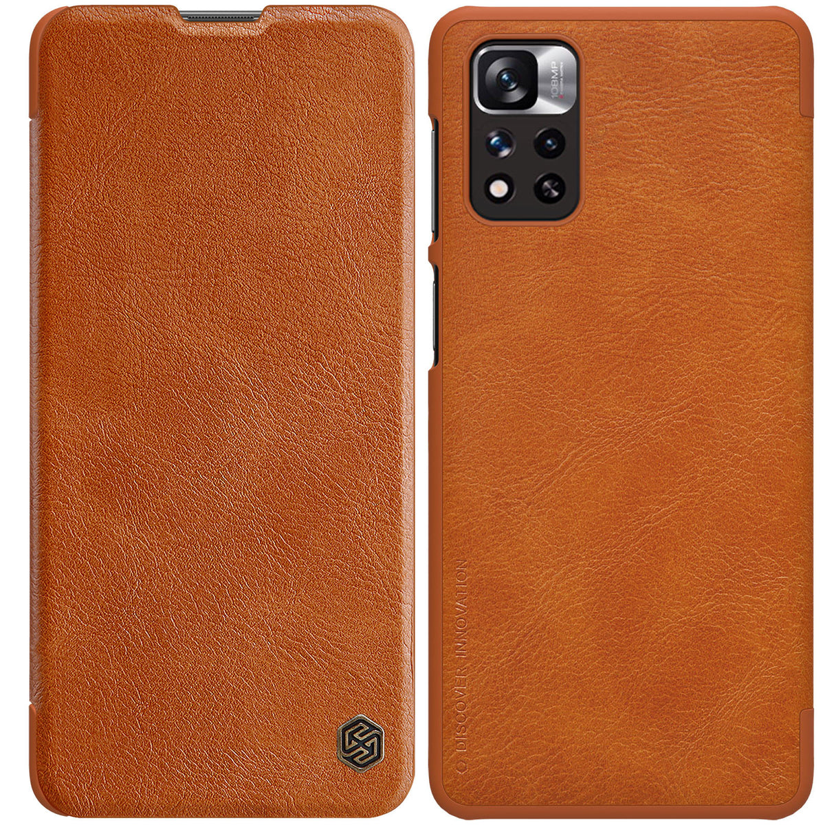 Nillkin Qin dėklas Redmi Note 11 Pro+ / Mi11i – rudas -- Xiaomi Mi 11i HyperCharge