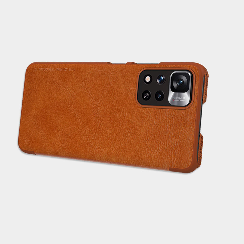 Nillkin Qin dėklas Redmi Note 11 Pro+ / Mi11i – rudas -- Xiaomi Mi 11i HyperCharge