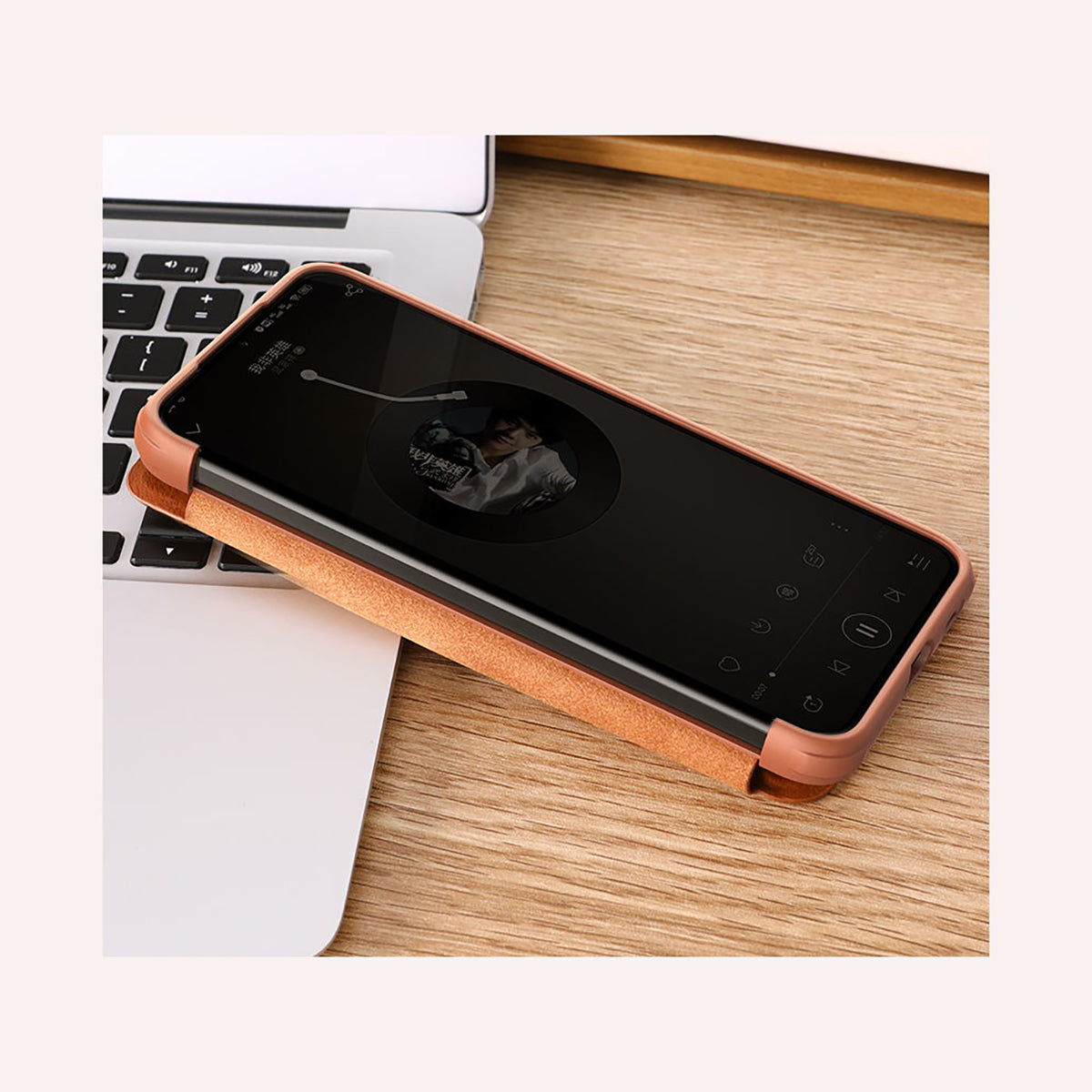 Nillkin Qin Leather Pro dėklas Galaxy S22+ – rudas -- Samsung Galaxy S22+