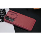 Nillkin Qin Leather Pro dėklas Galaxy S22+ – rudas -- Samsung Galaxy S22+