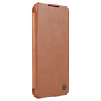 Nillkin Qin Leather Pro dėklas Galaxy S22+ – rudas -- Samsung Galaxy S22+