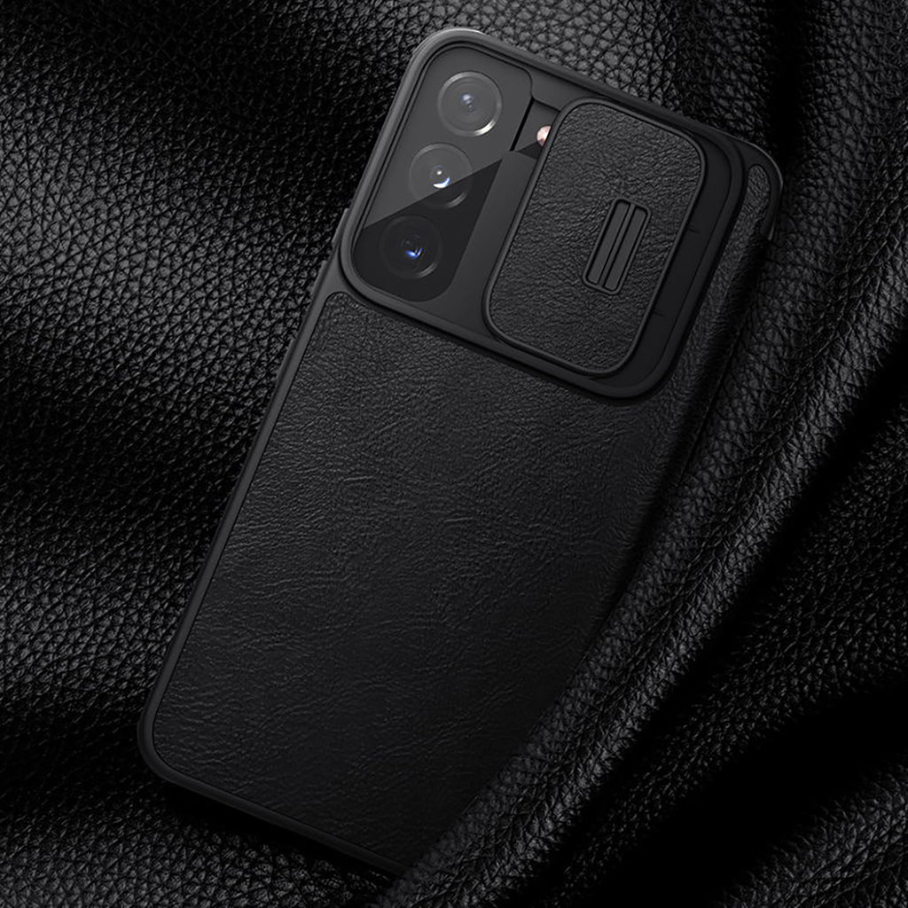 Nillkin Qin Leather Pro dėklas Galaxy S22+ – rudas -- Samsung Galaxy S22+