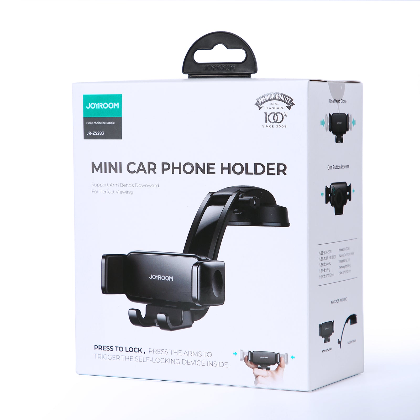 Joyroom mechaninis automobilinis laikiklis prietaisų skydeliui, juodas (JR-ZS283)