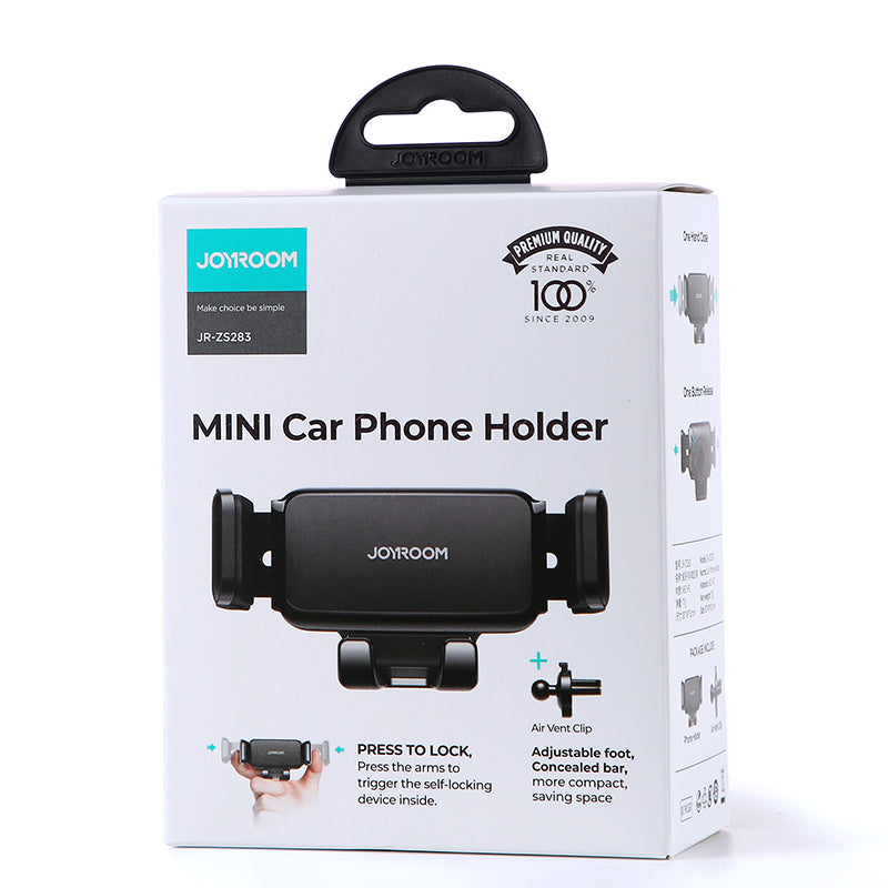 Joyroom mechaninis automobilio laikiklis oro angai juodas (JR-ZS283) -- Cell phone holders