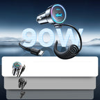Joyroom JR-CL07 72W 3-in-1 automobilinis įkroviklis su 1.6 m USB-C laidu – juodas