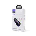 Joyroom automobilinis įkroviklis 2 x USB su pašvietimu 24W, juodas (JR-CL10)