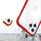 Skaidrus Hybrid Armor dėklas iPhone 11 Pro Max – raudonas -- iPhone 11 Pro Max