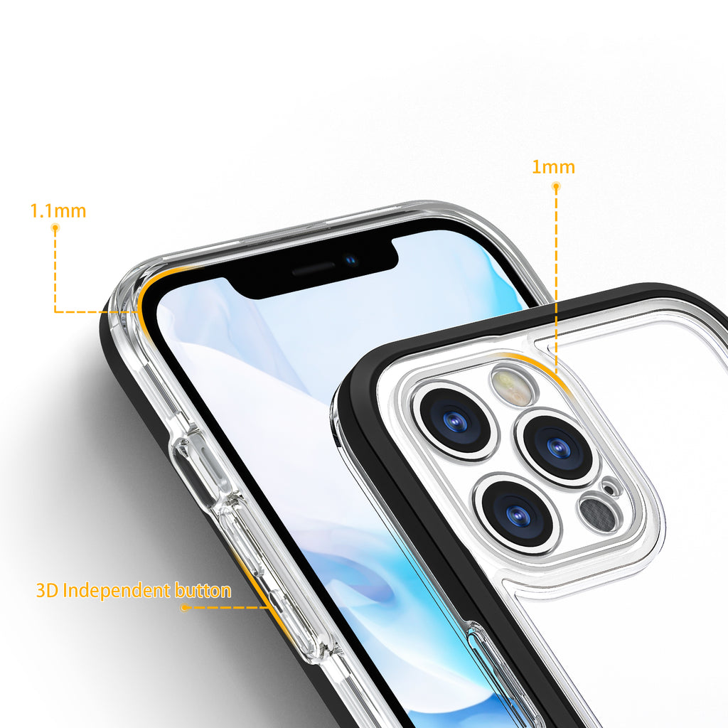 Skaidrus dėklas iPhone 12 Pro – juodas rėmelis -- iPhone 12 Pro