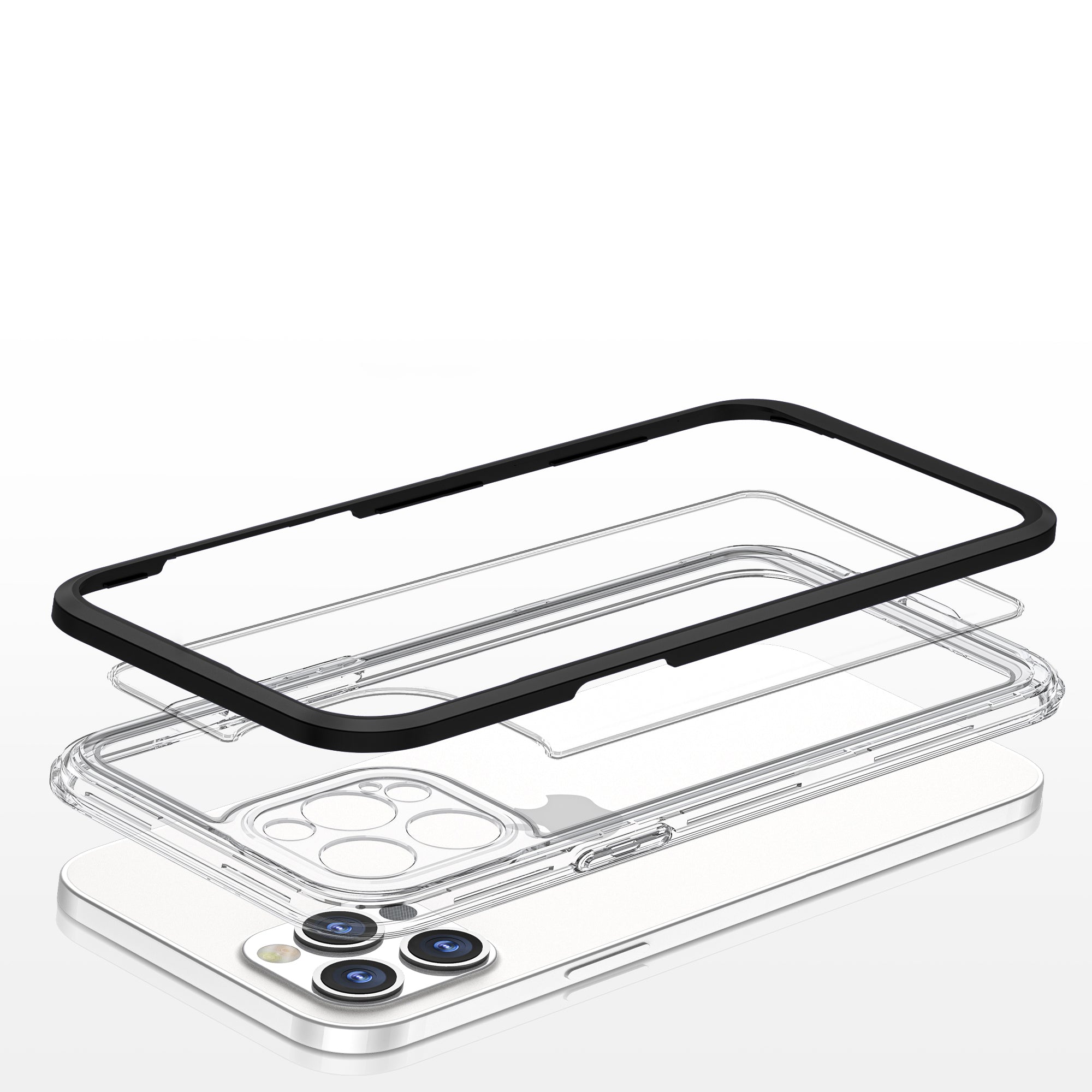Skaidrus dėklas iPhone 12 Pro – juodas rėmelis -- iPhone 12 Pro