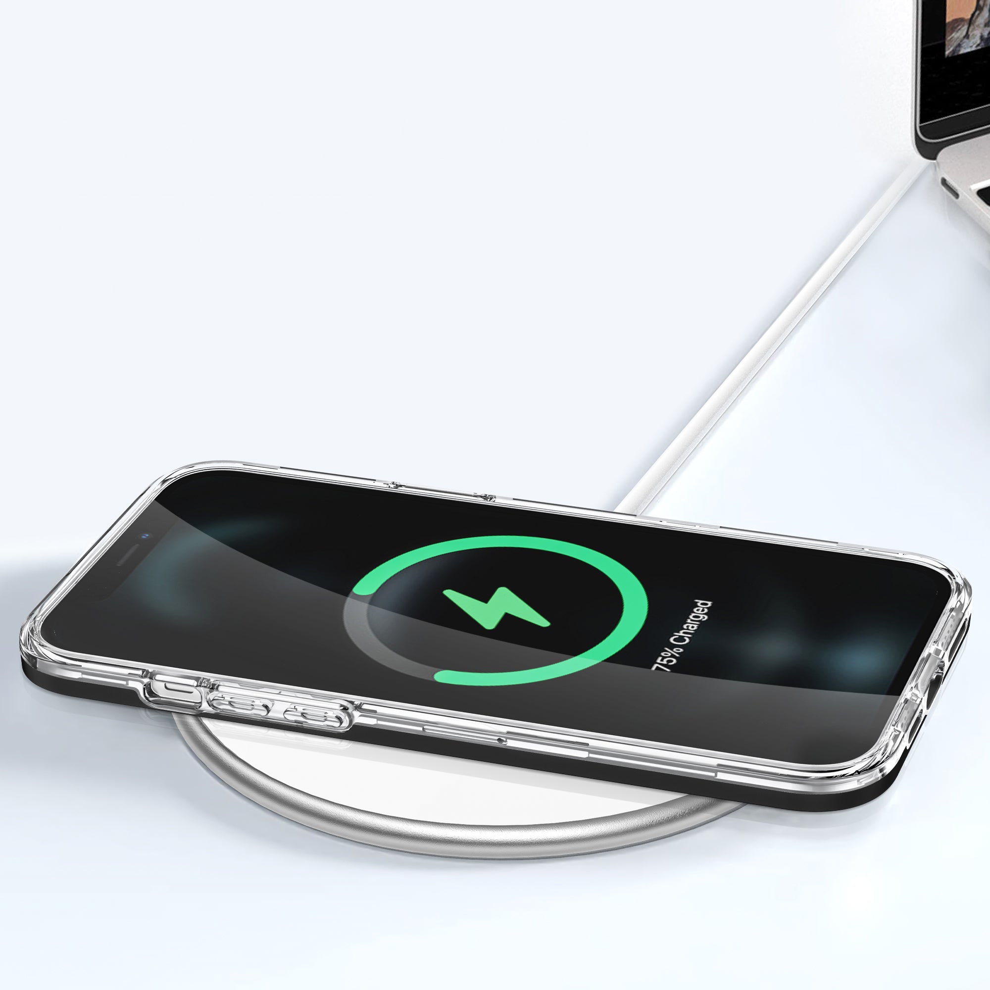 Skaidrus dėklas iPhone 12 Pro – juodas rėmelis -- iPhone 12 Pro