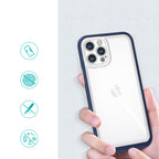 Skaidrus dėklas iPhone 12 Pro – mėlynas rėmelis -- iPhone 12 Pro