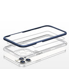 Skaidrus dėklas iPhone 12 Pro – mėlynas rėmelis -- iPhone 12 Pro