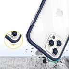 Skaidrus dėklas iPhone 12 Pro – mėlynas rėmelis -- iPhone 12 Pro