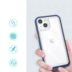 Skaidrus 3in1 dėklas iPhone 13 mini – mėlynas rėmelis